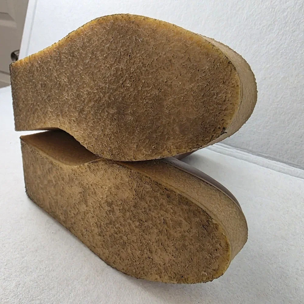 Novacas Womens 39 Vegan Chelsea Boots Brown Platform Wedge Made Portugal